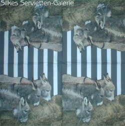 Servietten mit  Eseln in Silkes Servietten-Galerie