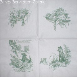 Servietten mit Jagd-Motiven in Silkes Servietten-Galerie