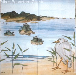 Servietten mit Kranichen in Silkes Servietten-Galerie
