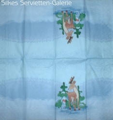 Taschentcher mit Waldtieren in Silkes Servietten-Galerie