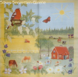 Servietten mit Bauernhoftieren in Silkes Servietten-GalerieL