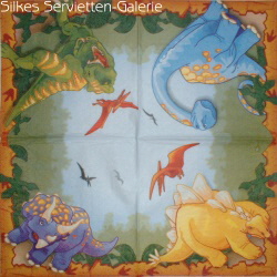 Servietten mit  Dinosauriern in Silkes Servietten-Galerie
